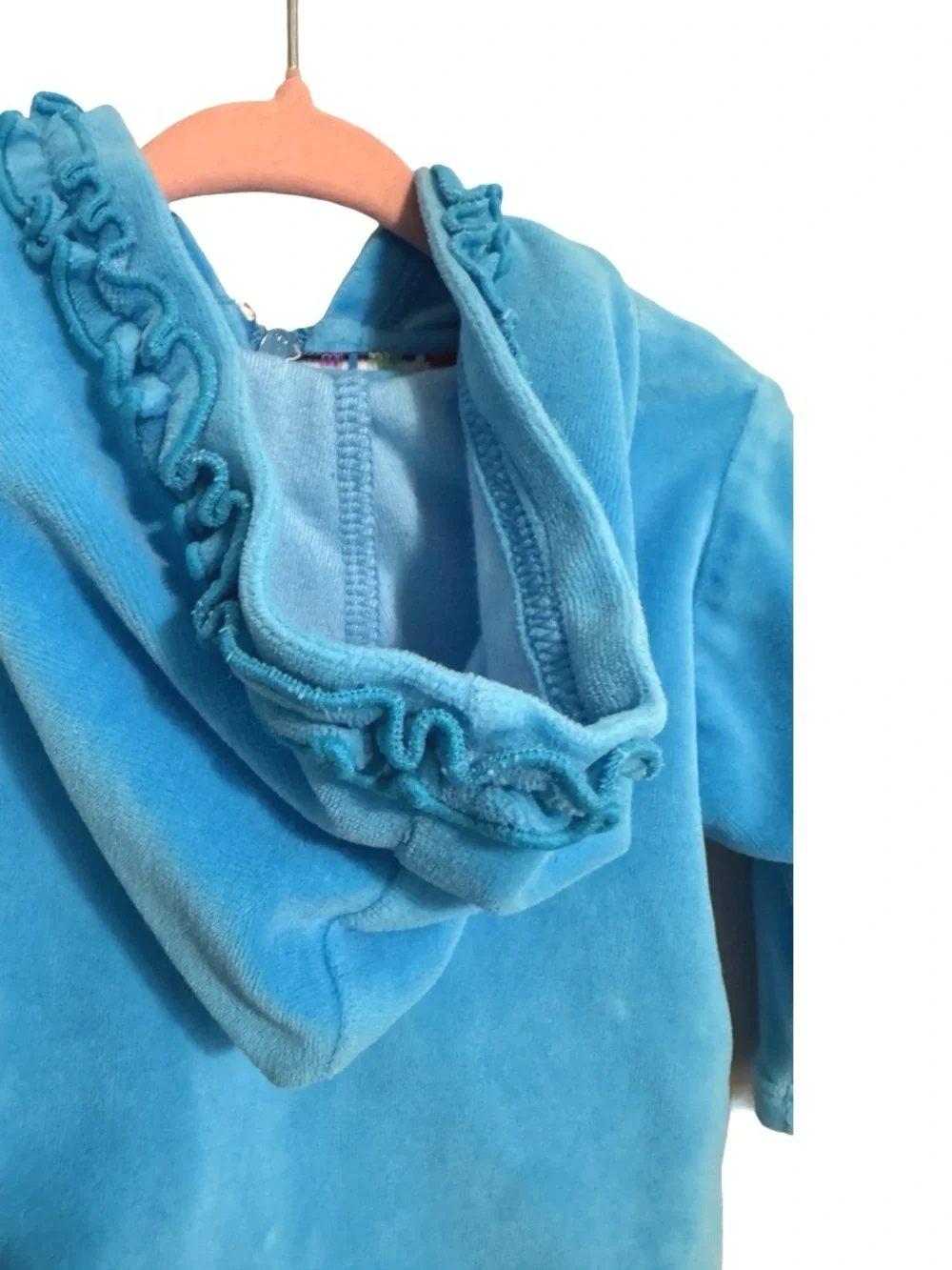 TMC The Mayfair Company Y2K Blue Butterfly Ruffle Zip Up Jacket Girls 3-6M